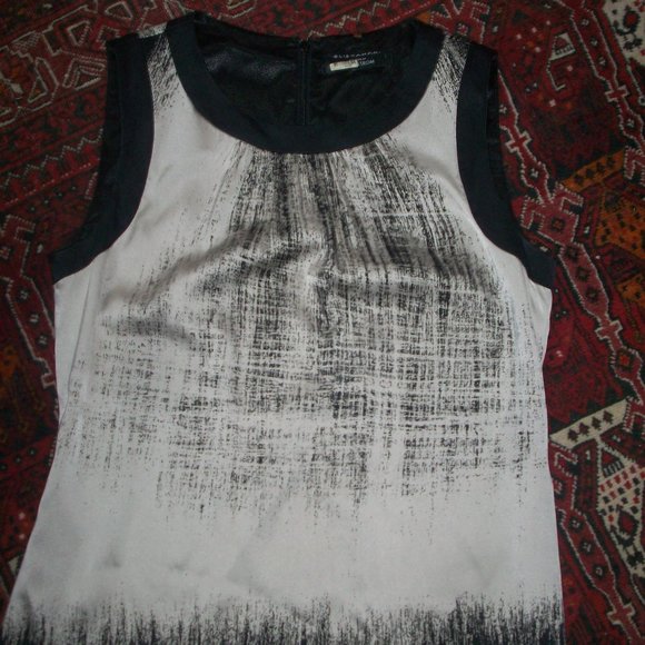 Elie Tahari silk blouse, Black, Size Small Lined Halter Top Zip Back Gathered - Picture 1 of 8